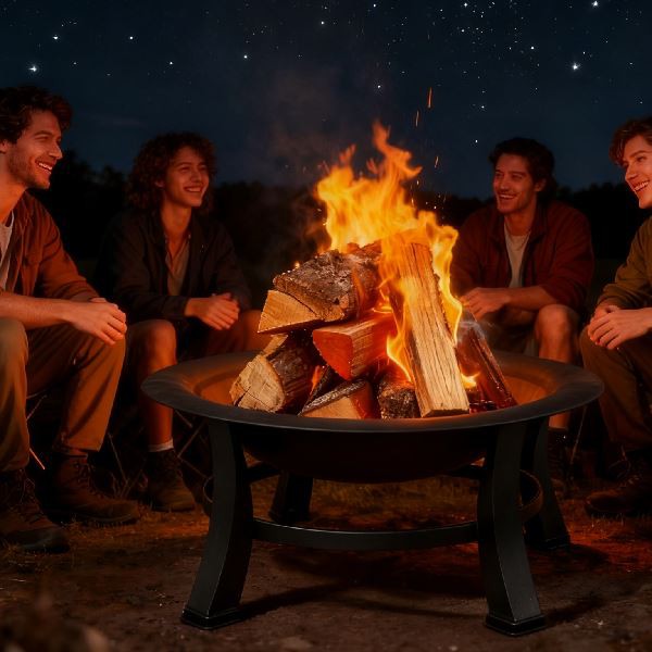 Round Fire Pit Steel Frame With Cover best